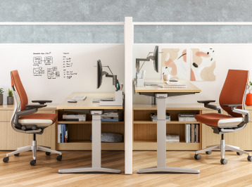 Social space with two gesture chairs