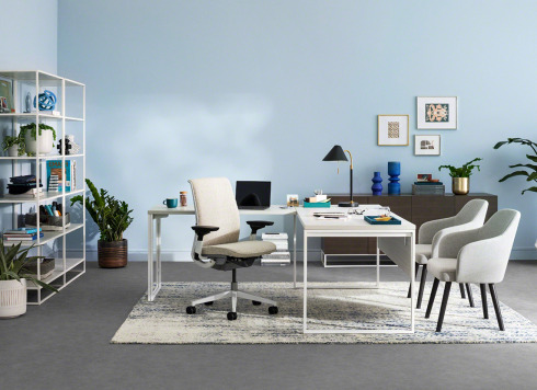 West Elm office in gray