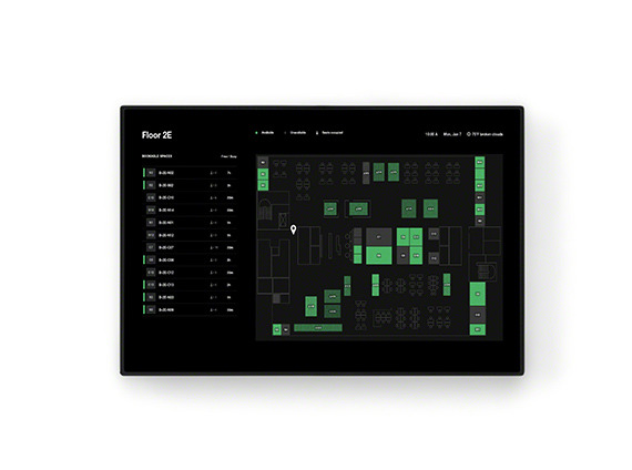 On white image of live map of spaces