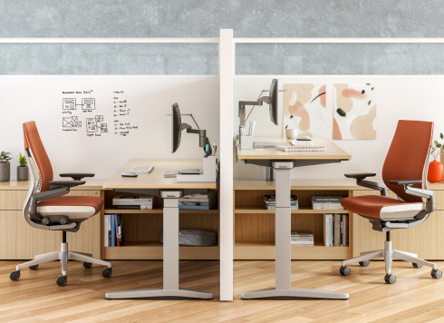 Social space with two gesture chairs