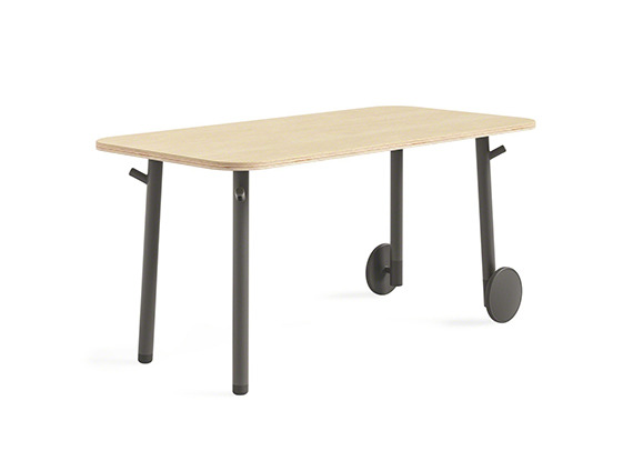 seated table with wheels